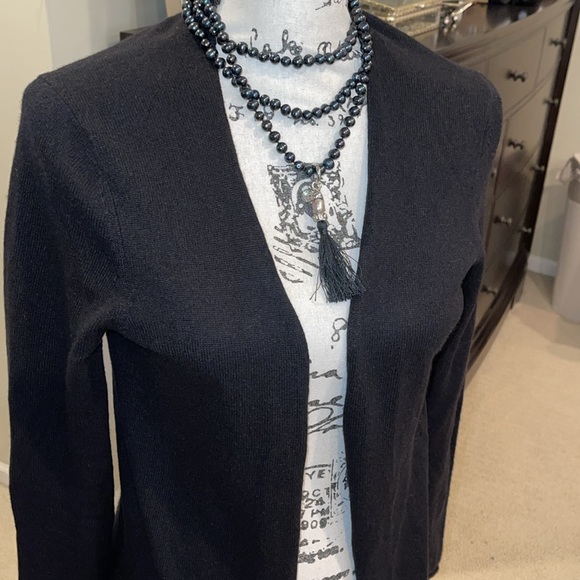 Brand new, sold out Garnet Hill 💯% Cashmere Easy Duster Black - Picture 9 of 9